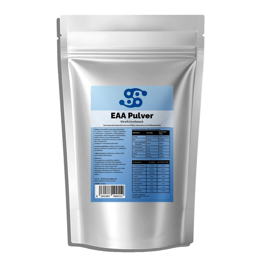 SynVitaPro EAA Pulver Kirsche – essenzielle Aminosäuren für Muskelaufbau, Ausdauer & schnelle Regeneration (500 g)